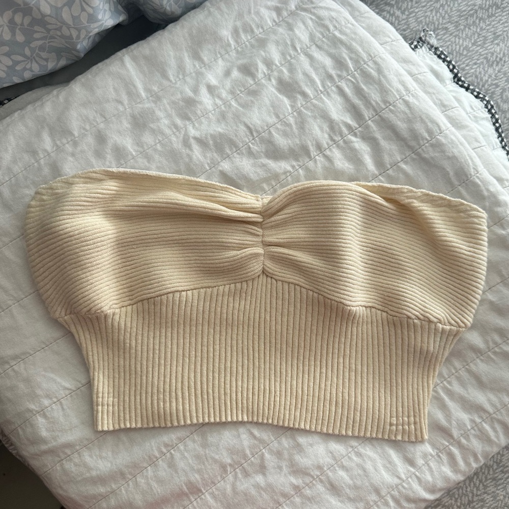 Cream Strapless Tube Top - Picture 3 of 4